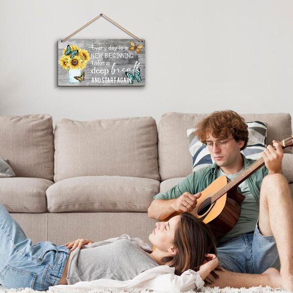 Spring Decorations Every day is a new beginning - Dandelion Butterfly Wooden Wal - Picture 6 of 6